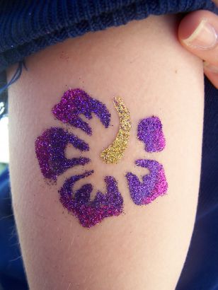 Glitter Hibiscus Flower Tattoo Pics